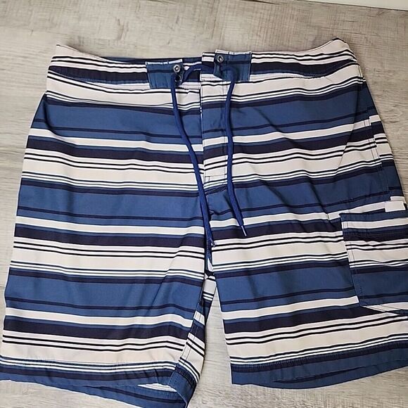 J. Crew Other - J‎ Crew Flex Board Swim Trunks Men's 33 Blue Stripe Double Drawstring Classic